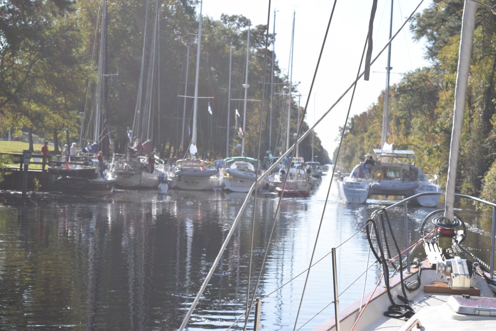 passing the boat rally. Boats typically raft up on docks