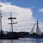 Lientenant Robert Maynard came after Blackbeard in a shallow bay in light wind. Disguised as a fishing ship, Lieutenant Maynard surprised Blackbeard when he ordered his men to come out and fight