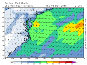 Thur 7 AM A cold front creating some bumpy seas and squalls