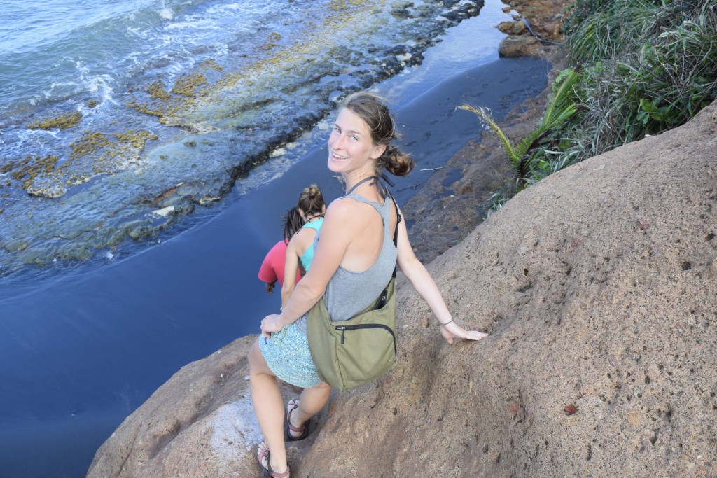 making our way to the black sand beach