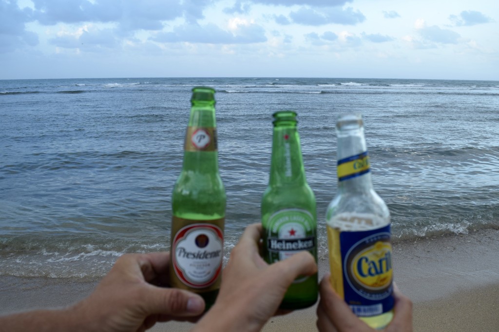 and as we waited for another bus to come by we enjoyed the beach and a drink