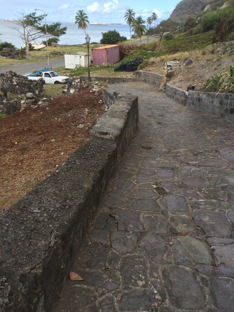 The slave path. Steep cobblestone path that lead straight from the docks to the main town center. Terrible history of this road